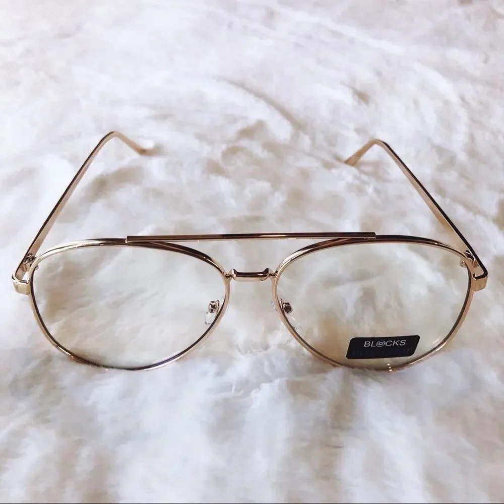 Jane Gold Aviator Computer Blue Light Glasses